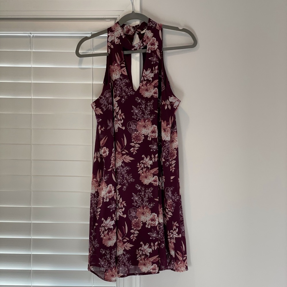 Miami Floral Wine Cocktail Dress